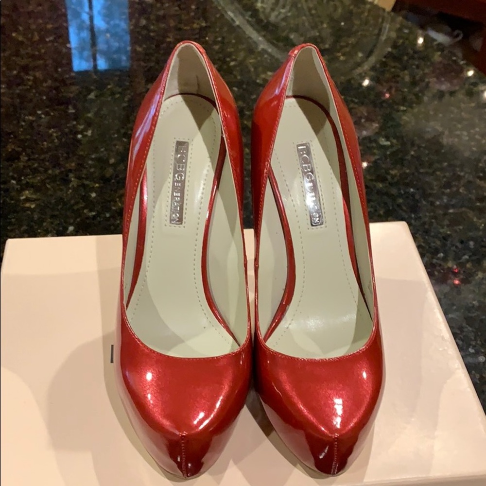 Bcbg red pearl pumps